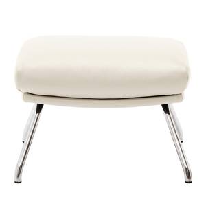 Hocker Garbo III Echtleder Neka: Creme - Chrom glänzend