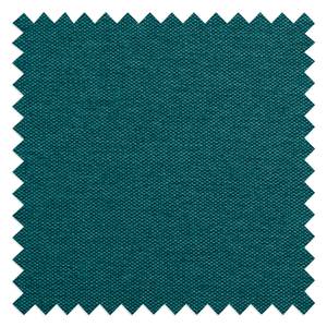 Gestoffeerde hocker Grady II geweven sto lichtgrijs/turquoise