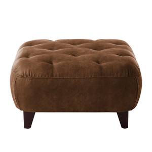 Pouf repose-pieds Graya Aspect cuir vieilli - Cognac