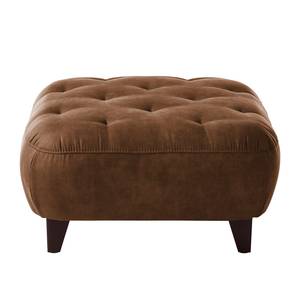 Pouf repose-pieds Graya Aspect cuir vieilli - Cognac