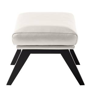 Pouf repose-pieds Hepburn I Cuir véritable - Cuir véritable Neka : Blanc - Noir