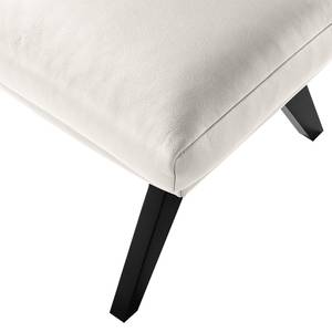 Pouf repose-pieds Hepburn I Cuir véritable - Cuir véritable Neka : Blanc - Noir