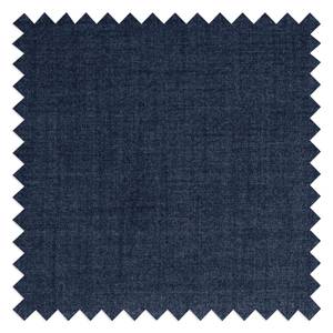 Pouf repose-pieds Hepburn I Tissu - Tissu Milan : Bleu foncé - Chêne clair