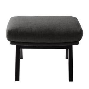 Pouf repose-pieds Hepburn I Tissu - Tissu Milan : Anthracite - Noir