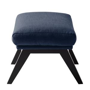 Pouf repose-pieds Hepburn I Tissu - Noir - Tissu Milan Bleu foncé - Tissu Milan : Bleu foncé - Noir