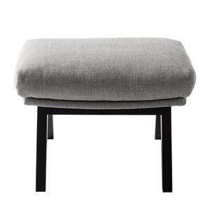 Pouf repose-pieds Hepburn I Tissu - Noir - Tissu Milan Gris clair - Tissu Milan : Gris clair - Noir