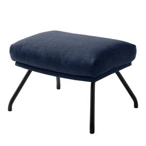 Pouf repose-pieds Hepburn II Tissu - Tissu Milan : Bleu foncé - Noir