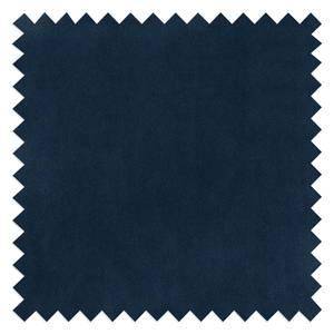 Gestoffeerde hocker Hepburn II fluweel - Velours Shyla: Donkerblauw - Chroomkleurig glanzend