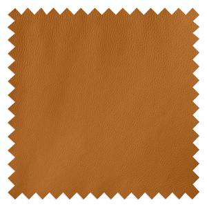 Polsterhocker Hepburn II Beige / Cognac - Chrom matt