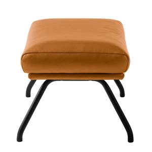 Pouf repose-pieds Hepburn II Cuir véritable - Cuir véritable Neka : Cognac - Noir