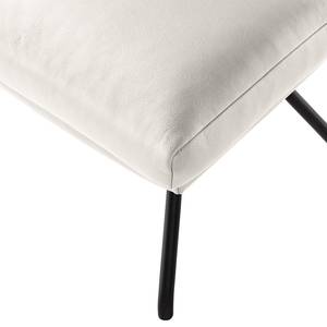 Pouf repose-pieds Hepburn II Cuir véritable - Cuir véritable Neka : Blanc - Noir