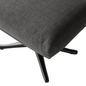 Hocker HEPBURN met kruisvoet geweven stof - Geweven stof Milan: Antraciet - Zwart