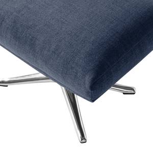 Repose-pieds Hepburn III Tissu - Aluminium - Tissu Milan Bleu foncé - Tissu Milan : Bleu foncé - Chrome brillant