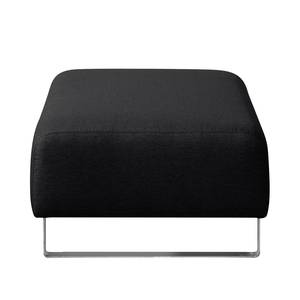 Pouf repose-pieds Kato Tissu - Tissu Lotana : Noir