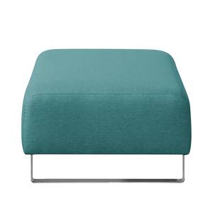 Gestoffeerde hocker Kato geweven stof - Stof Lotana: Turquoise