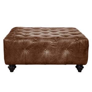 Pouf repose-pieds Kisaura Cuir véritable - Marron