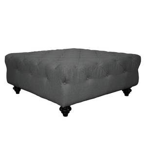 Pouf repose-pieds Kisaura Tissu - Noir