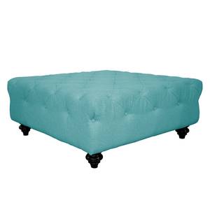 Pouf repose-pieds Kisaura Tissu - Turquoise