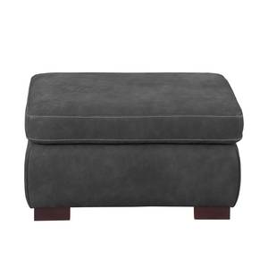 Pouf repose-pieds Maine Cuir véritable - Gris foncé