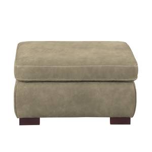 Pouf repose-pieds Maine Cuir véritable - Gris sable