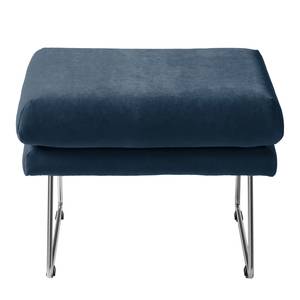 Pouf repose-pieds Maximus Velours - Bleu jean