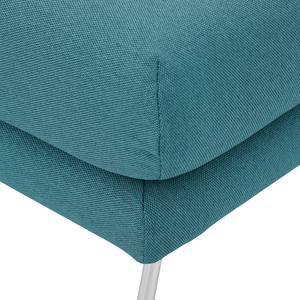 Gestoffeerde hocker Maximus geweven stof Stof Naya: Turquoise