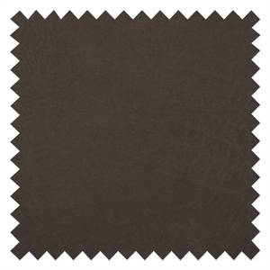 Pouf repose-pieds Miscol Aspect cuir vieilli - Gris marron