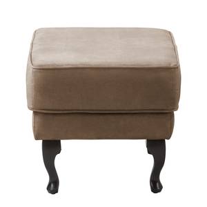 Pouf repose-pieds Miscol Aspect cuir vieilli - Gris congo