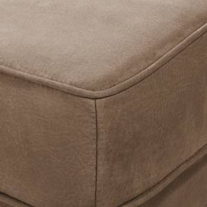 Pouf repose-pieds Miscol Aspect cuir vieilli - Gris congo