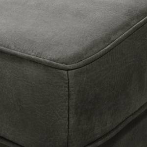 Pouf repose-pieds Miscol Aspect cuir vieilli - Gris foncé