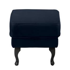 Pouf repose-pieds Miscol Velours - Bleu foncé