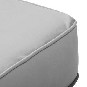 Pouf repose-pieds Miscol Velours - Gris lumineux