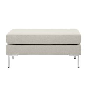 Gestoffeerde hocker Portobello geweven stof - Stof Selva: Beige - Hoekig