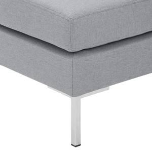 Polsterhocker Portobello Webstoff Stoff Ramira: Silber - Eckig