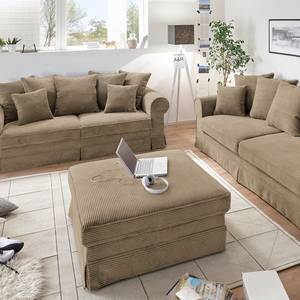 Pouf repose-pieds Portol Microfibre - Latte macchiatto