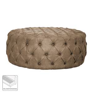 Gestoffeerde hocker Pradera antiek leren look - Latte Macchiattokleurig