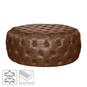 Pouf repose-pieds Pradera Cuir véritable - Marron