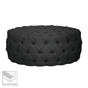 Pouf repose-pieds Pradera Tissu - Noir