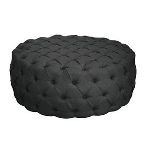 Pouf repose-pieds Pradera Tissu - Noir