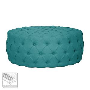 Gestoffeerde hocker Pradera geweven stof - Turquoise