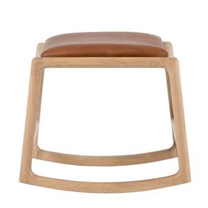 Tabouret Taasia Cuir véritable / Chêne massif - Cognac