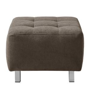 Pouf repose-pieds Tanete Tissu structuré - Gris marron