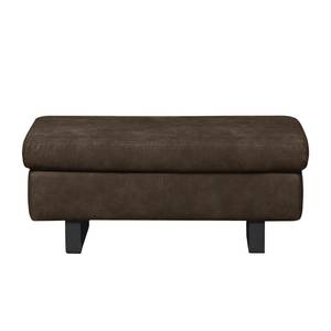 Pouf repose-pieds Yovanna Aspect cuir vieilli - Expresso