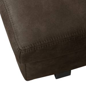 Pouf repose-pieds Yovanna Aspect cuir vieilli - Expresso