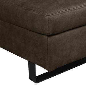 Pouf repose-pieds Yovanna Aspect cuir vieilli - Expresso