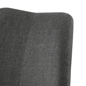 Gestoffeerde stoel Aledas II geweven stof/massief rubberboomhout - Geweven stof Cors: Donkergrijs - Bruin - 2-delige set