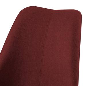 Chaises capitonnées Aledas II Tissu / Caoutchouc massif - Tissu Cors: Rouge foncé - Lot de 2