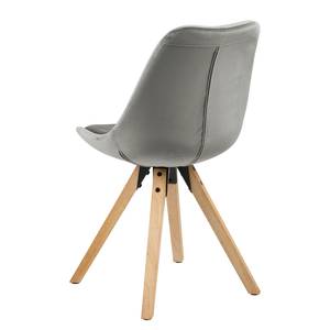 Chaises capitonnées Aledas IV Velours / Caoutchouc massif - Gris - Beige - Lot de 2