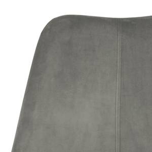 Chaises capitonnées Aledas IV Velours / Caoutchouc massif - Gris - Beige - Lot de 2