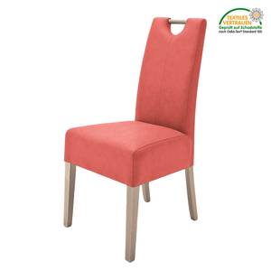 Gestoffeerde stoelen Lenya kunstleer - Rood/Sonoma eikenhout